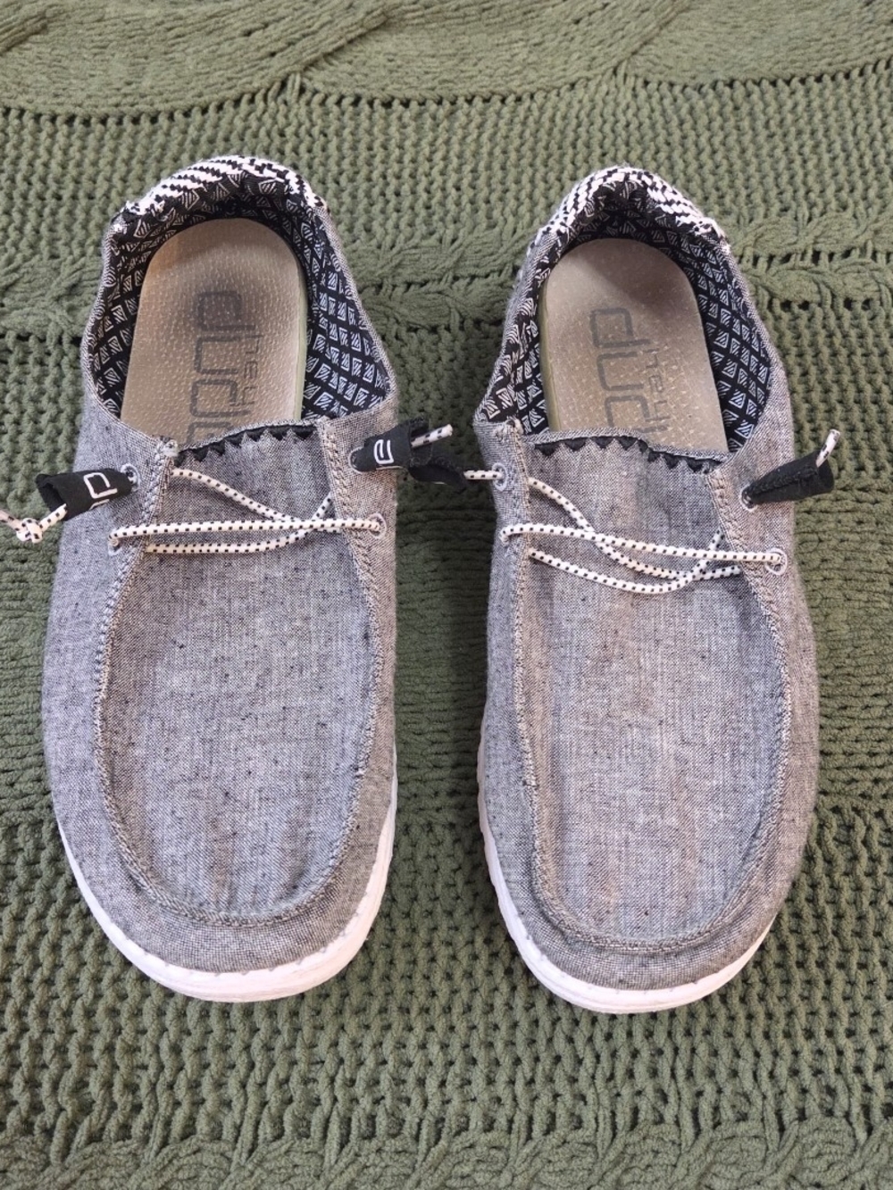 Hey Dude Wendy Chambray Onyx Grey Slip On Shoes